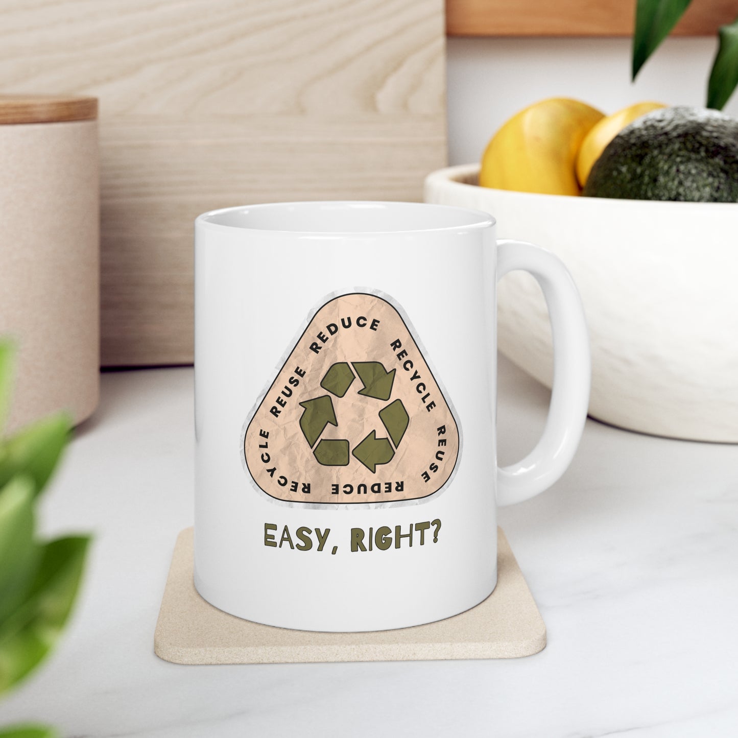 Recycle Tee | Enviormentalist Gift | Earth Day | Save The Planet | Conservationist | Mother Earth | Coffee | Tea | Hot Chocolate | Ceramic Mug | 11oz