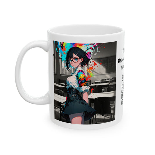 Back 2 Schoolgirl  | Anime | Mixed Medium | Coffee |  Tea |  Hot Chocolate | 11oz