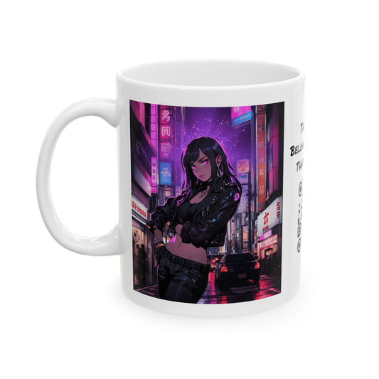 After Glow | HD Graphic | Anime | City | Pretty Girl | Neon Colors | Coffee | Tea | Hot Chocolate | 11oz | White Mug