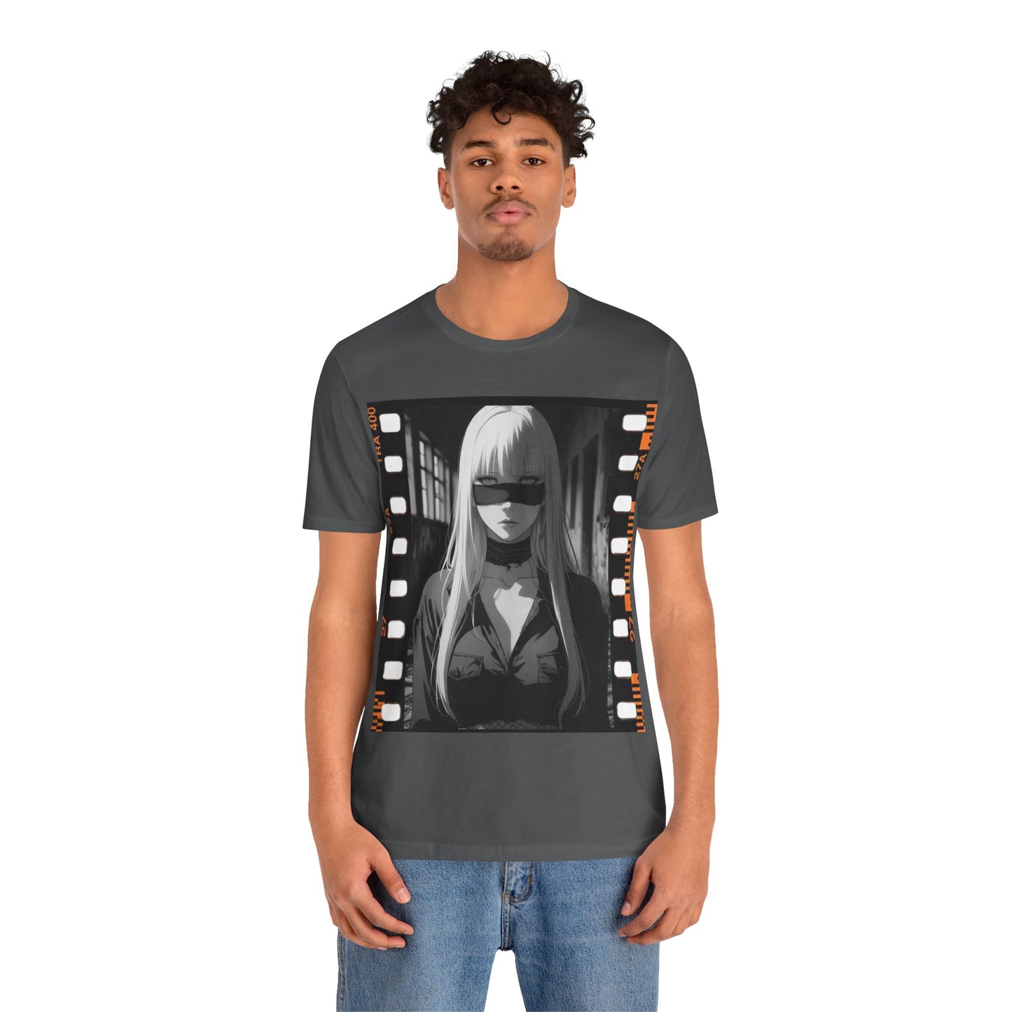 Vintage Style Unisex Jersey Tee with Edgy Filmstrip Design