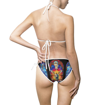 Angel Stained Glass Women's Bikini Swimsuit - Colorful Beachwear for Summer Fun