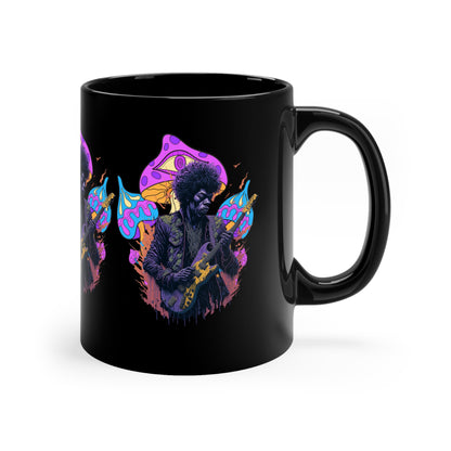 Axe Murderer | Guitar Hero | Psychedelic | Mushroom | Trippy | Coffee | Tea | Hot Chocolate | Tee | T-Shirt | 11oz | Black Mug