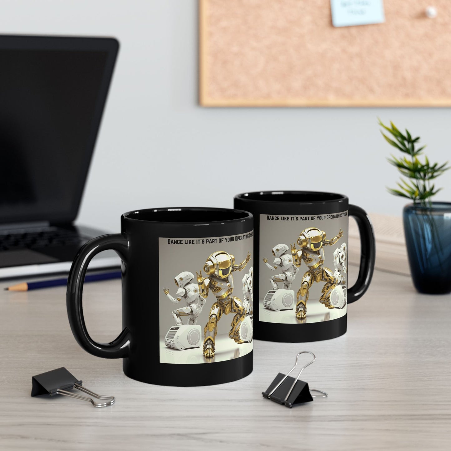 Dancing Robot Mug | Party Gift | Rave | Techno | House Music | Hip Hop | Fun | Coffee | HD Graphics | Mug 11oz. | Cool | Tea | Hot Chocolate
