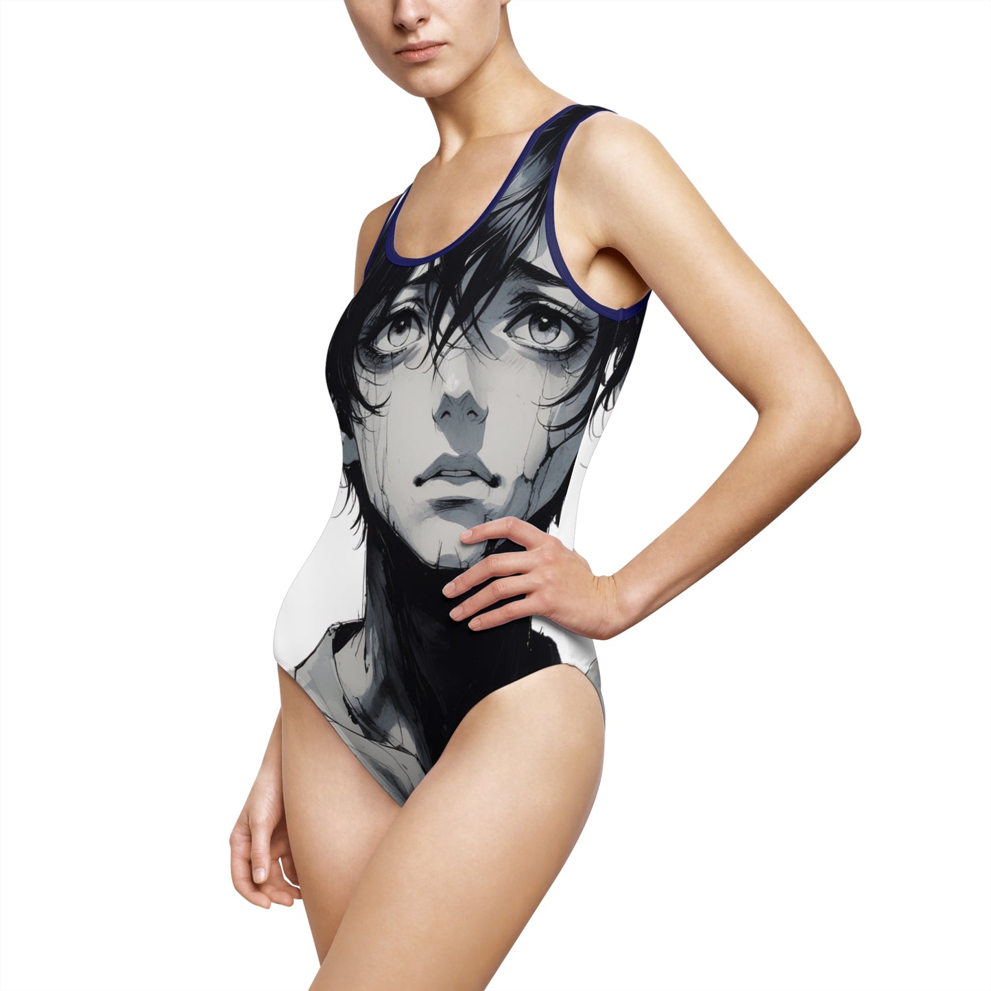 Artistic Women One-Piece Swimsuit - Bold Design for Beach Days