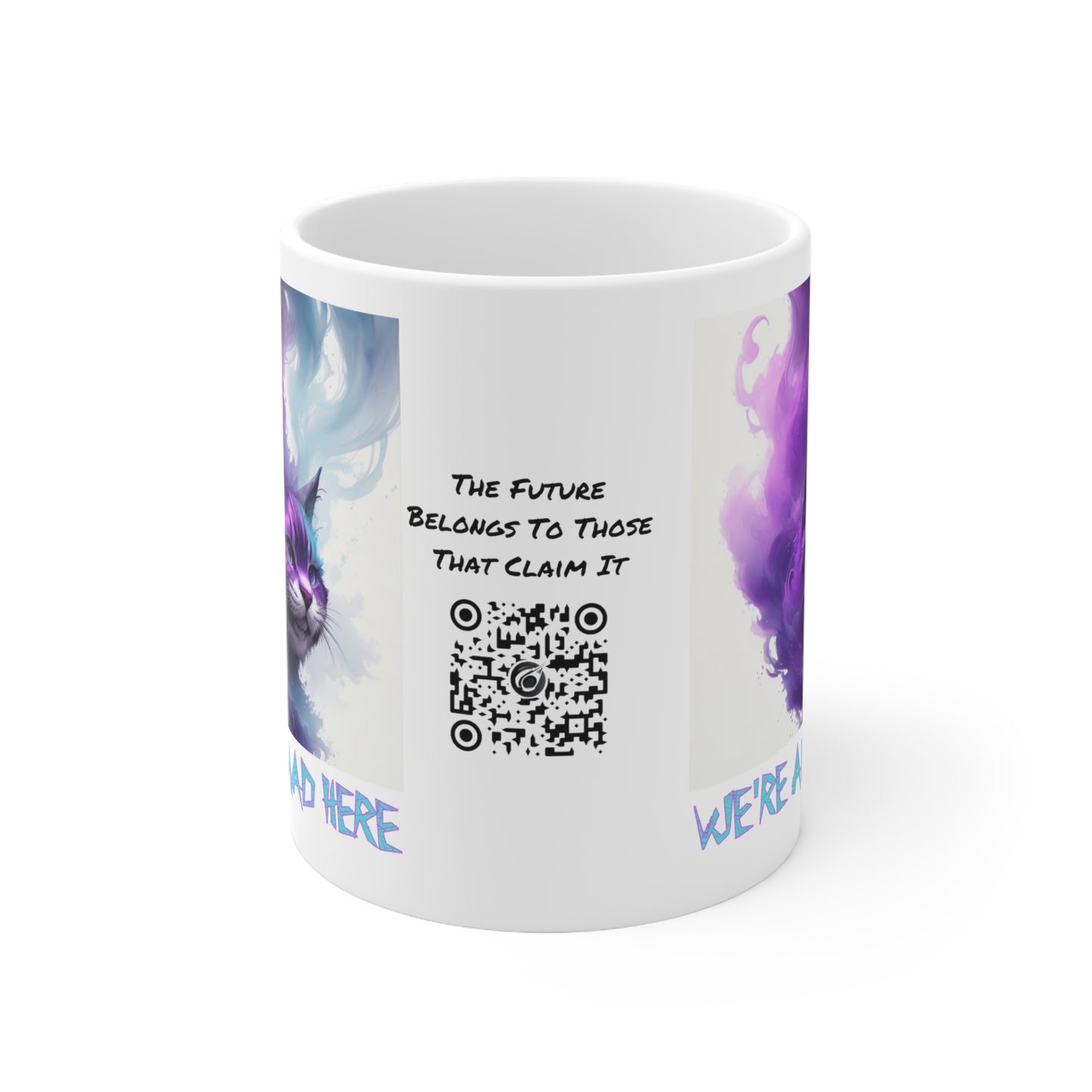 Cheshire Cat | We're All Mad Here | Alice Through The Looking Glass | Alice In Wonderland | Louis Carroll | Coffee | Tea | Hot Chocolate | Ceramic Mug | 11oz