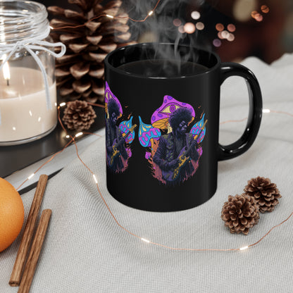 Axe Murderer | Guitar Hero | Psychedelic | Mushroom | Trippy | Coffee | Tea | Hot Chocolate | Tee | T-Shirt | 11oz | Black Mug