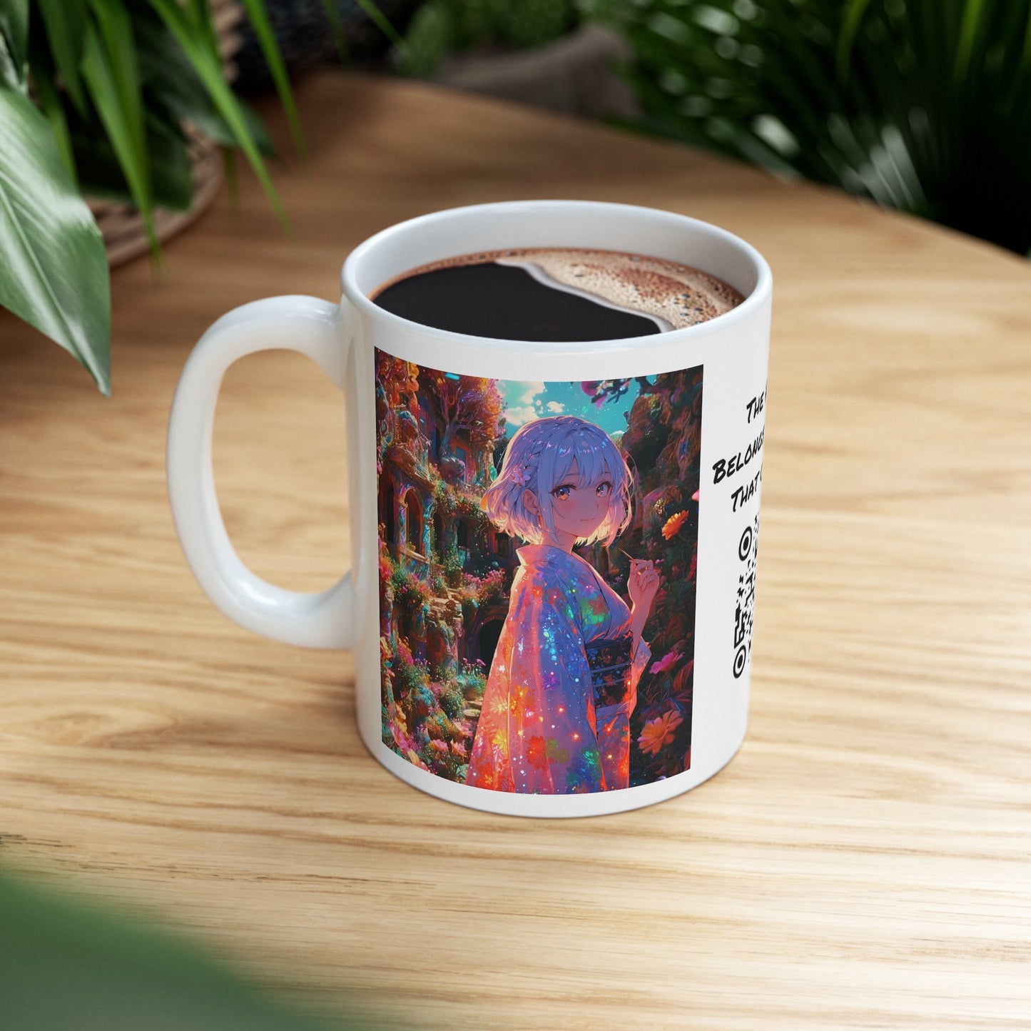 Floral Visions | HD Graphic| Anime | Pretty Girl | Coffee | Tea | Hot Chocolate | 11oz | White Mug