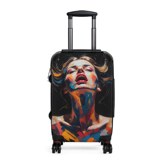Artistic Travel Suitcase - Colorful Woman Design for Adventurers