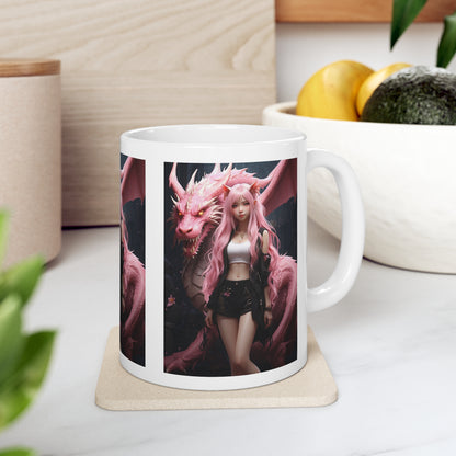 Dragon Lady | Fantasy | Anime | Gamer | HD Graphic | Coffee | Tea | Hot Chocolate | 11oz | White Mug