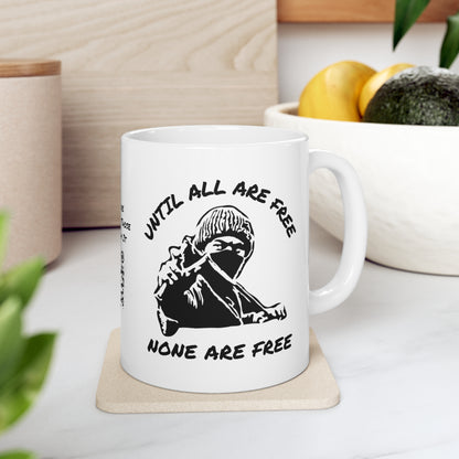 Solidari-Tee | Liberation | Statement Tee | Slingshot | Until All Are Free None Are Free | Freedom | Unity | Coffee | Tea | Hot Chocolate | Ceramic Mug | 11oz