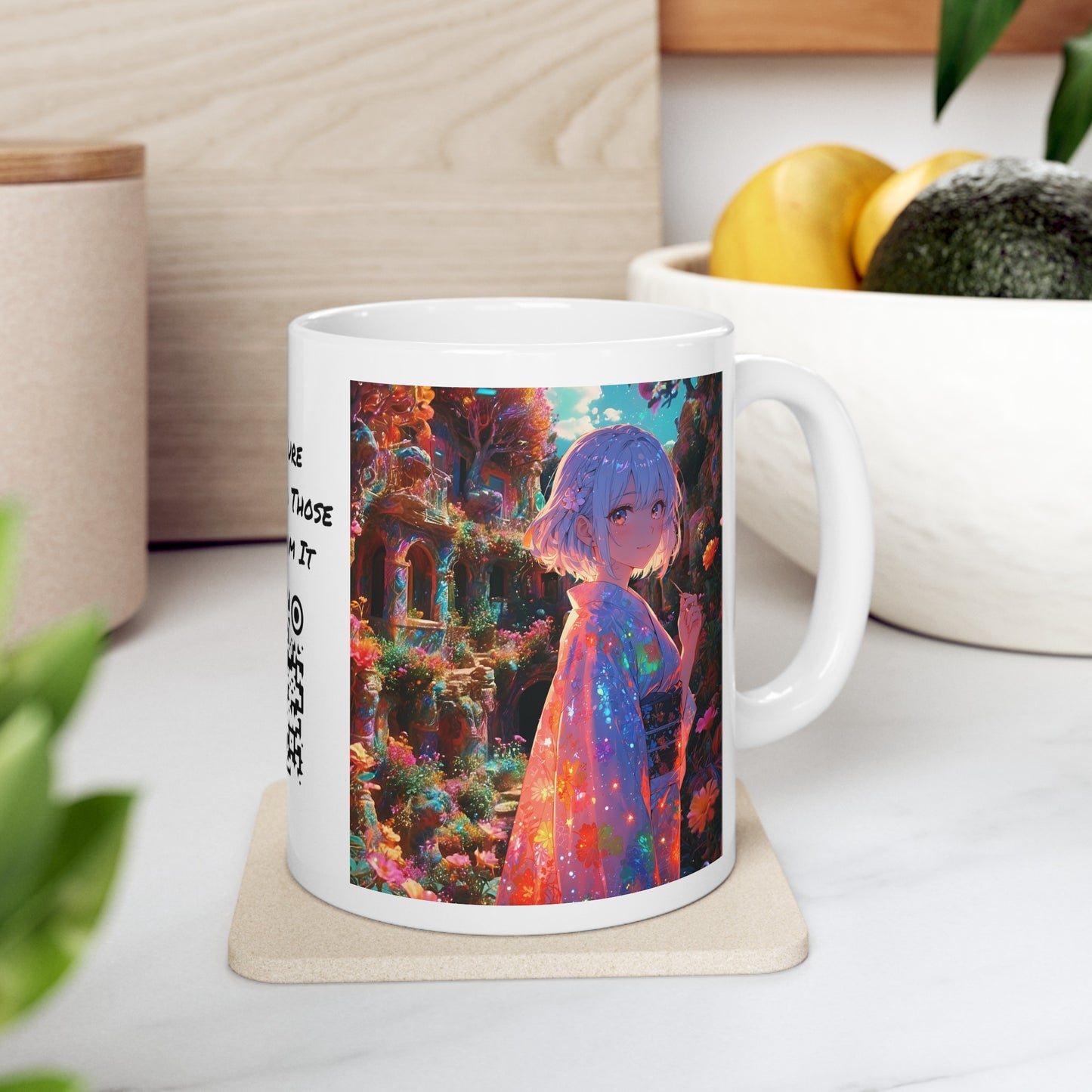 Floral Visions | HD Graphic| Anime | Pretty Girl | Coffee | Tea | Hot Chocolate | 11oz | White Mug