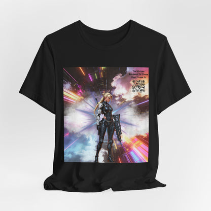 Sci‑Fi Warrior Graphic Tee — Futuristic Anime Battle Design