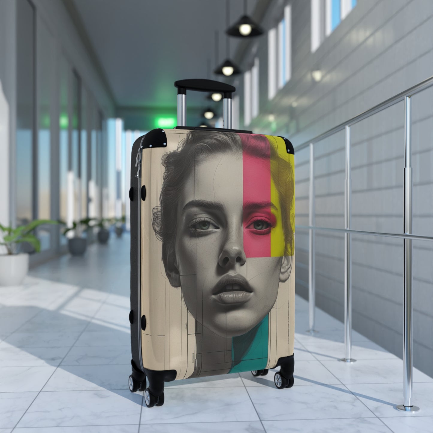Chic Graphic Suitcase – Stylish Travel Luggage for Trendsetters