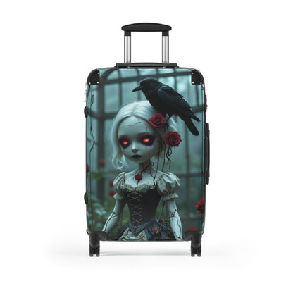 Gothic Doll Design Suitcase - Perfect Travel Companion for Halloween and Fantasy Lovers