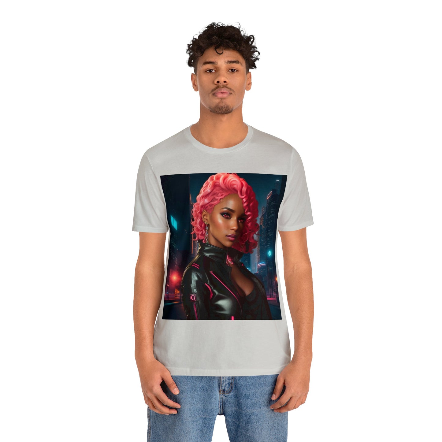 Pink Panthress | Anime Gift | Fantasy Girl | City Lights | Sci Fi | Futuristic | HD Graphics | Unisex | Men's | Women's | Tee | T-Shirt