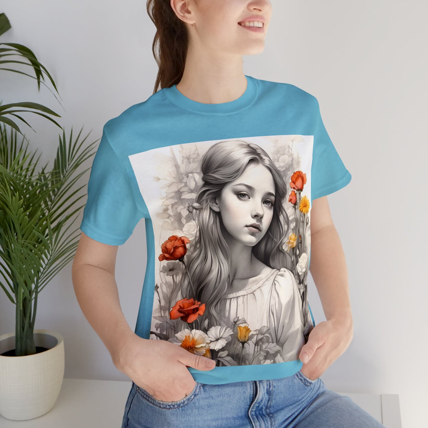Flower Girl | Dainty | Coquette | Cottagecore | HD Graphic | Quaint | Wholesome | Wildflowers | Unisex | Men's | Women's | Tee | T-Shirt