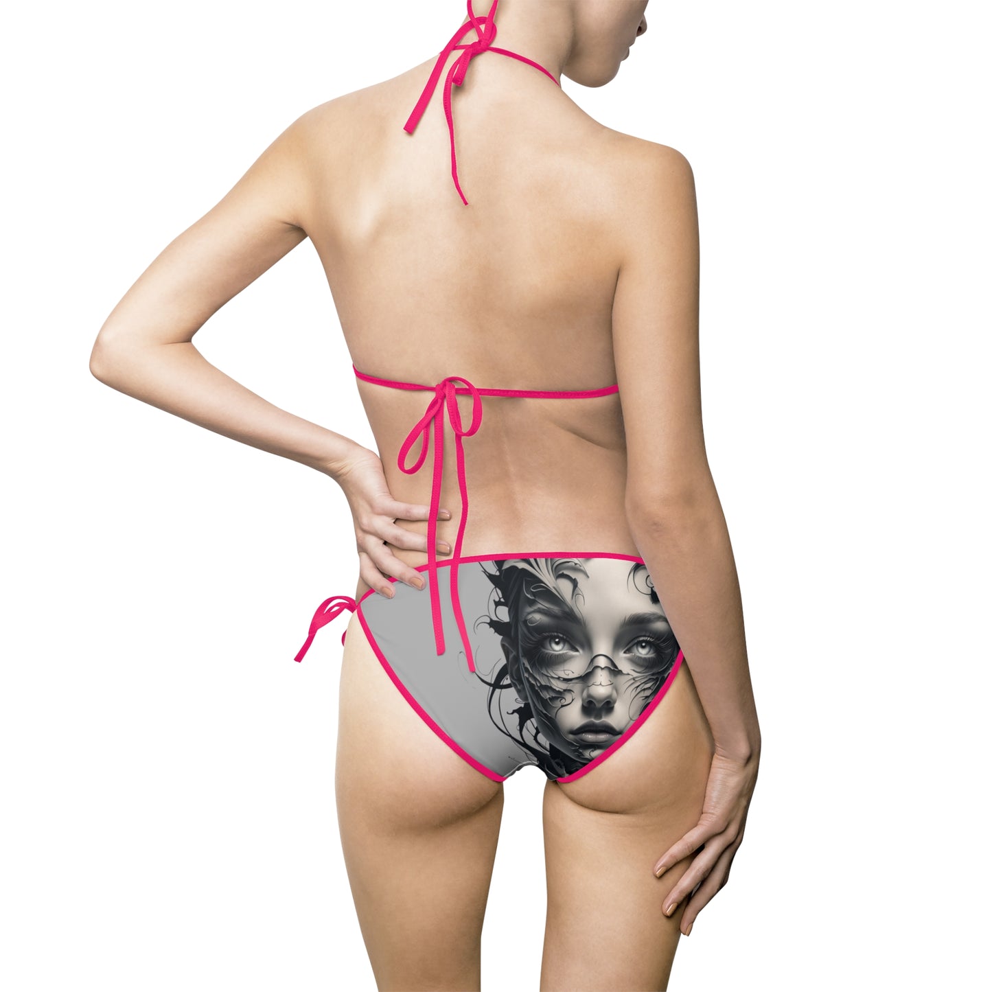 Artistic Woman's Bikini Swimsuit - Stylish Beachwear with Elegant Design for Summer Fun