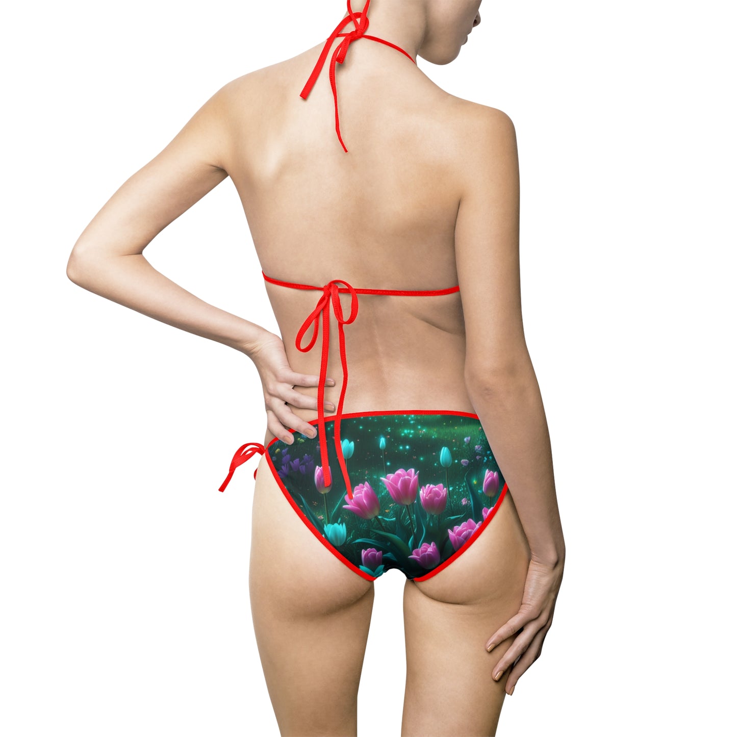 Women's Floral Dreamscape Print Women's Bikini Swimsuit - Perfect for Summer Beach Days