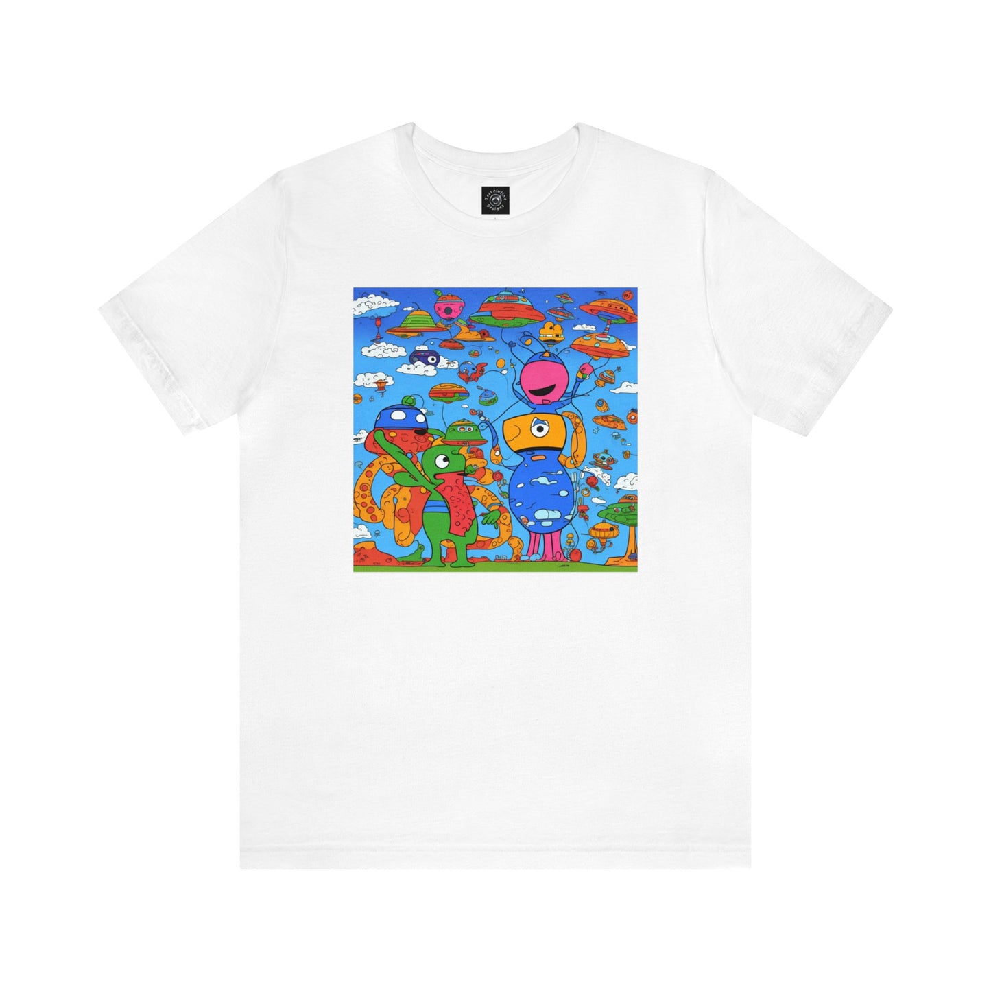 Abstraction | Abstract | Art | Colorful | Trendy | Graphic | Funny | UFO | Aliens | Tee | T-Shirt | Unisex | Men's | Women's |Short Sleeve