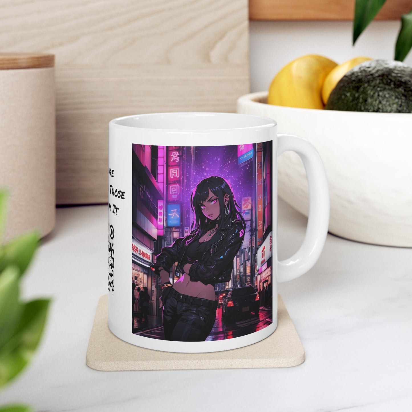 After Glow | HD Graphic | Anime | City | Pretty Girl | Neon Colors | Coffee | Tea | Hot Chocolate | 11oz | White Mug