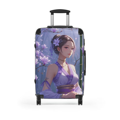 Serene Floral Art Suitcase - Stylish Travel Luggage for Women