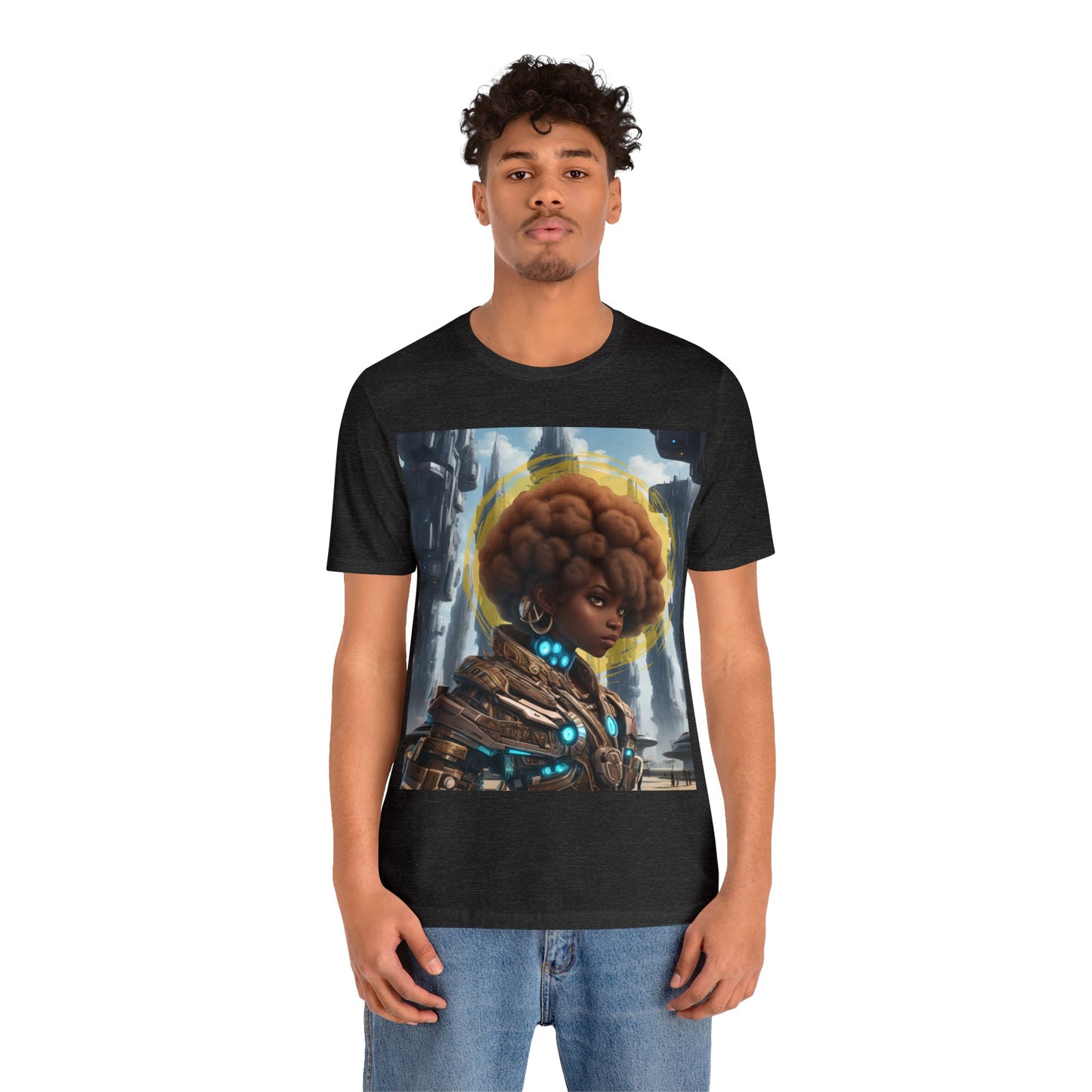 Afro-Future | HD Graphic | Sci-Fi | Black Character | Warrior | Unisex | Men's | Women's | Tee | T-Shirt
