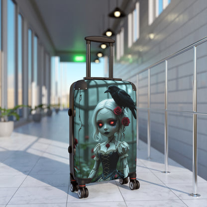 Gothic Doll Design Suitcase - Perfect Travel Companion for Halloween and Fantasy Lovers