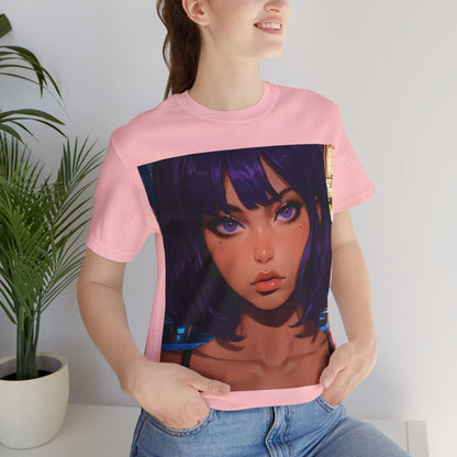 Extreme Close-Up | HD Graphic | Anime Style | Selfie | Purple Hair | Unisex | Men's | Women's | Tee | T-Shirt