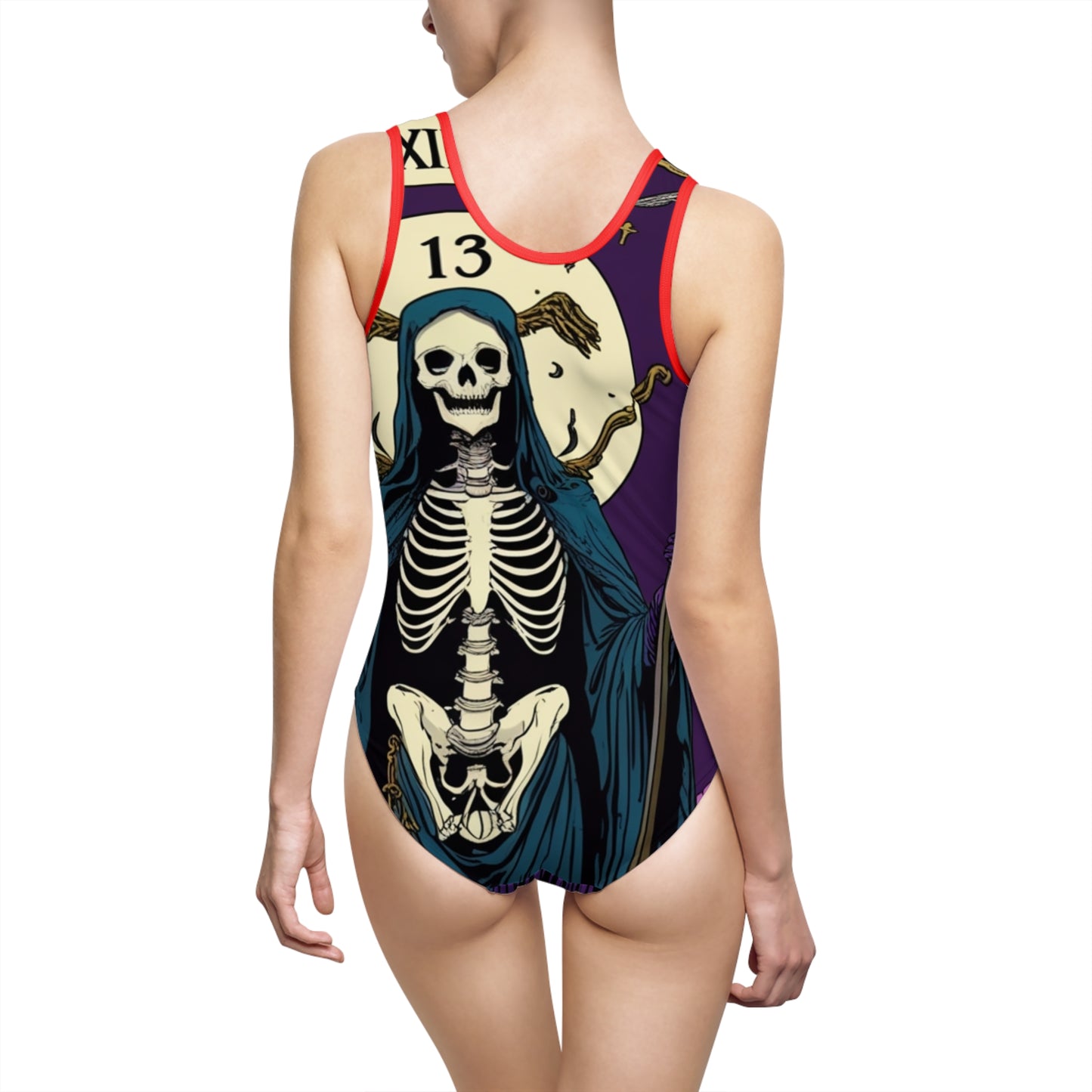 Skeleton Witch Women's One-Piece Swimsuit - Halloween Inspired Swimwear