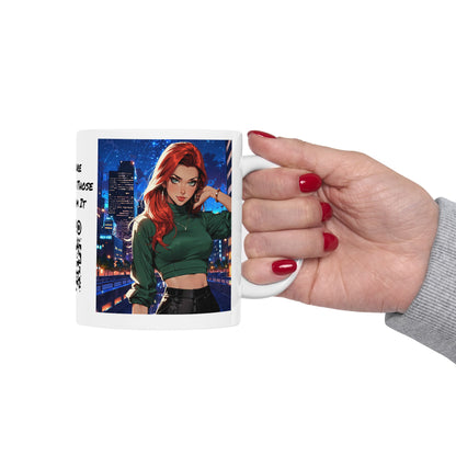 Always Up To No Good | Anime | City Girl | Red Head | Coffee |  Tea |  Hot Chocolate | 11oz