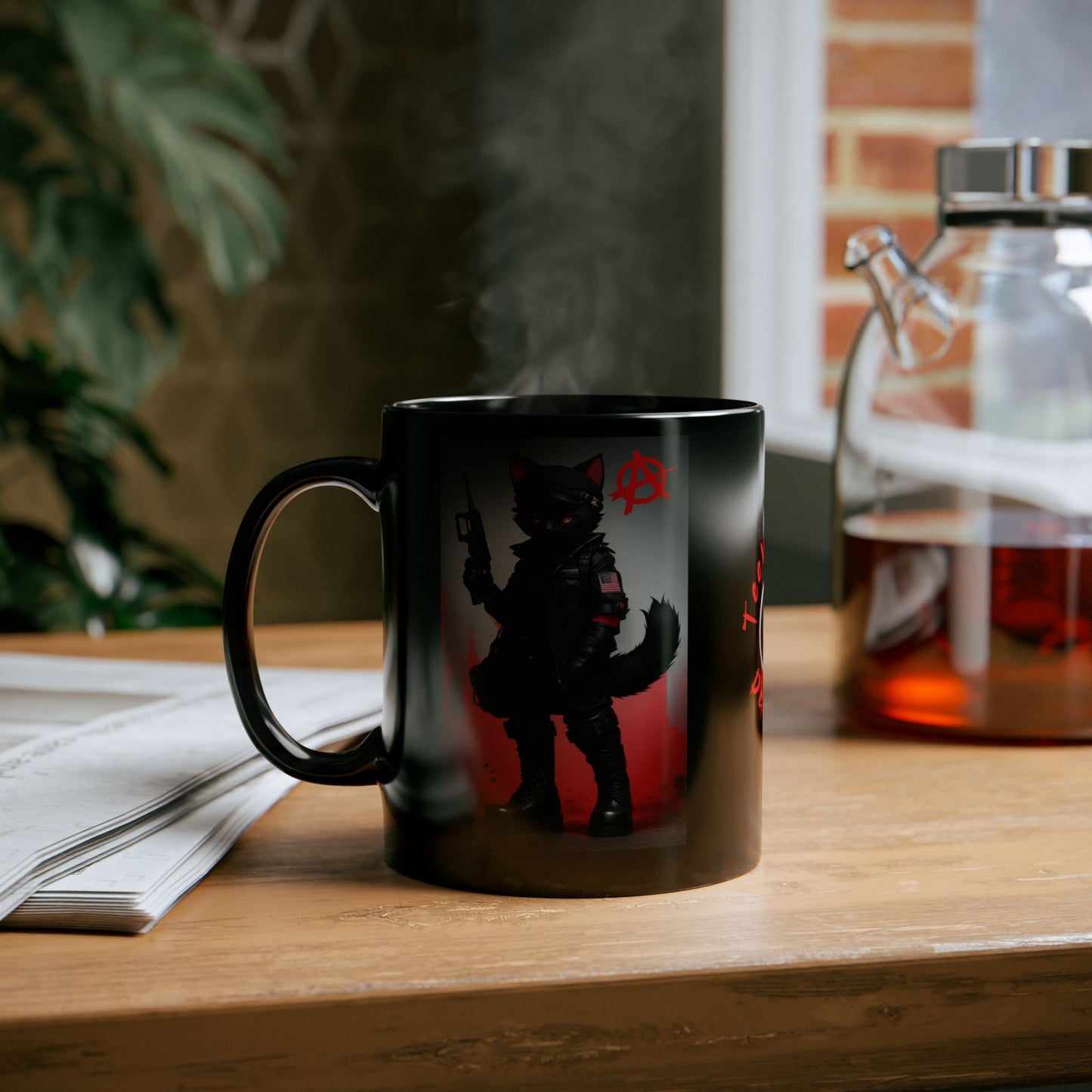 Sabo Tabbi | Anarchy | Pro Union | Historic | Black Cat | HD Graphic | Sabo Tabby IWW | Coffee | Tea | Hot Chocolate | 11oz | Black Mug