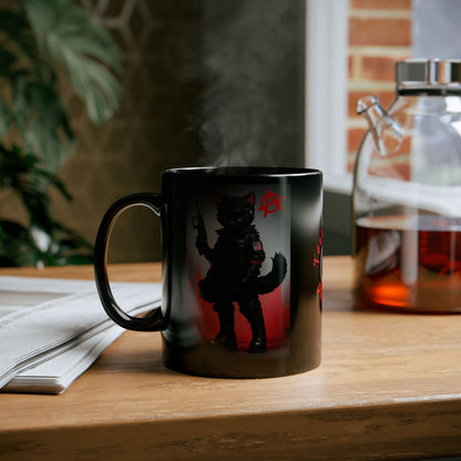 Sabo Tabbi | Anarchy | Pro Union | Historic | Black Cat | HD Graphic | Sabo Tabby IWW | Coffee | Tea | Hot Chocolate | 11oz | Black Mug