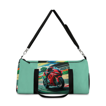 Motorcycle Racer Duffel Bag - Sporty Travel Gym Bag for Bike Enthusiasts