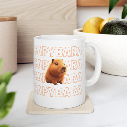 Capybara | Tik Tok | Animal Print | Cute | South America | Wildlife | Nature Lover's Gift | Coffee | Tea | Hot Chocolate | Ceramic Mug | 11oz