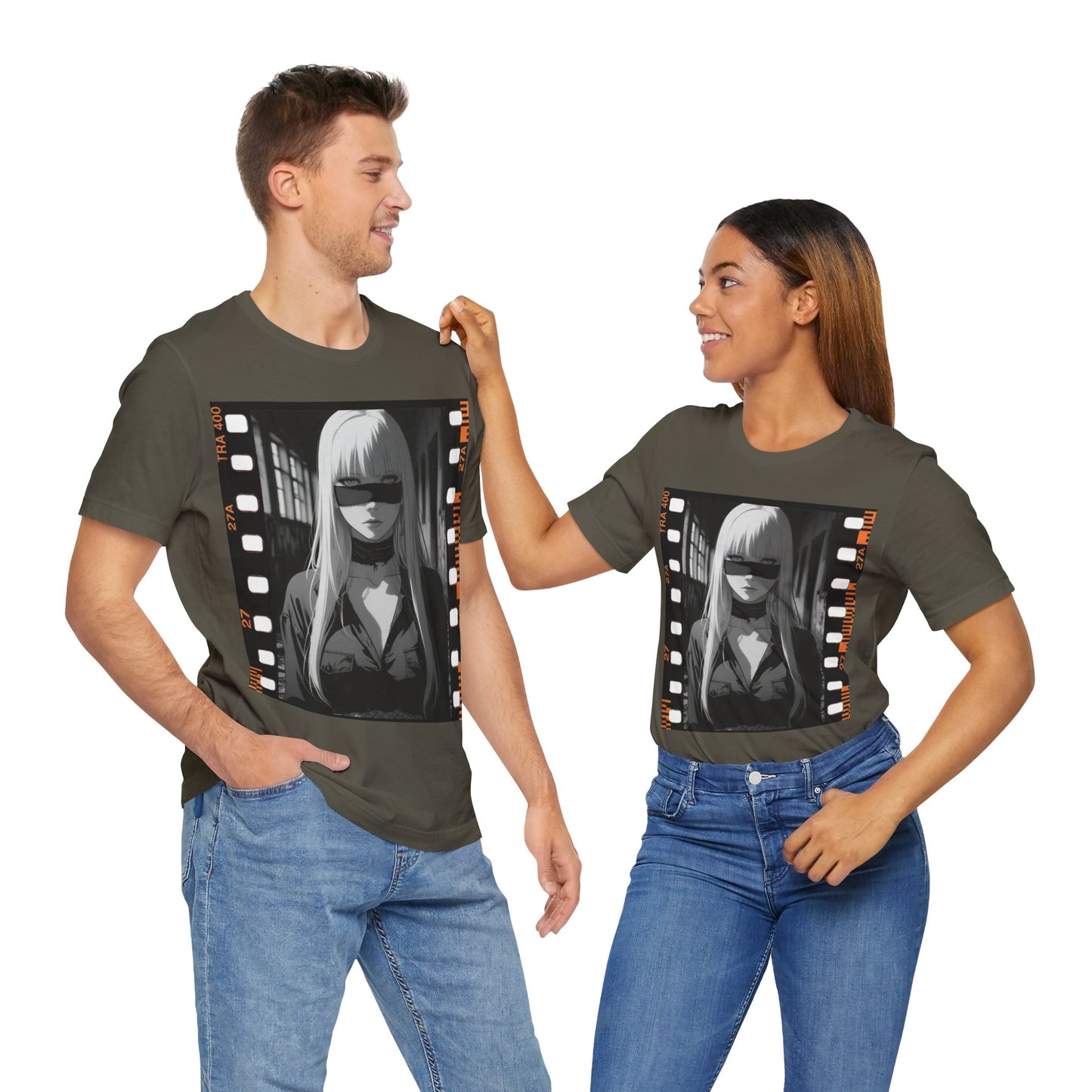 Vintage Style Unisex Jersey Tee with Edgy Filmstrip Design