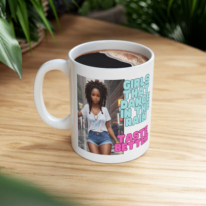 Rain Girl | Afrocentric | HD Graphic | Beautiful | Fantasy Girl | Nature Lovers | Coffee | Tea | Hot Chocolate | Ceramic Mug | 11oz