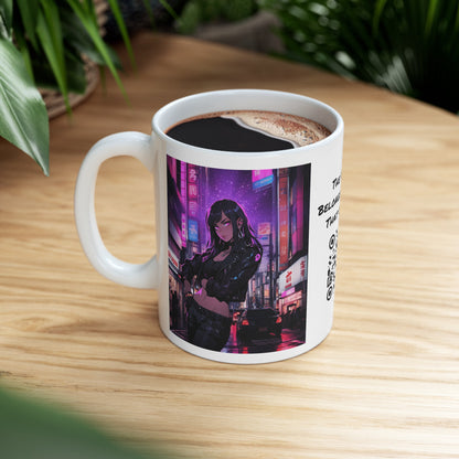 After Glow | HD Graphic | Anime | City | Pretty Girl | Neon Colors | Coffee | Tea | Hot Chocolate | 11oz | White Mug