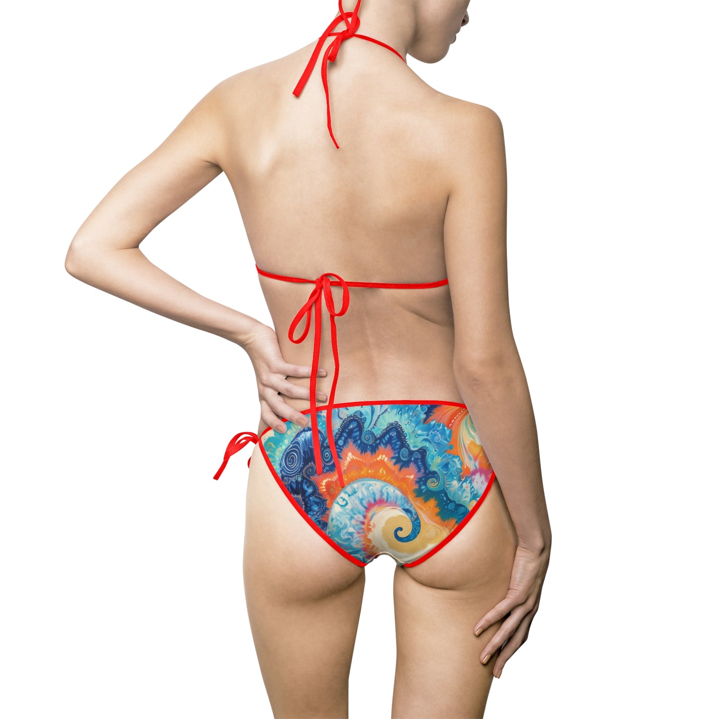 Colorful Swirl Women's Bikini Swimsuit - Perfect for Summer Beach Days