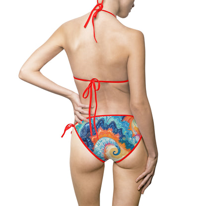 Colorful Swirl Women's Bikini Swimsuit - Perfect for Summer Beach Days