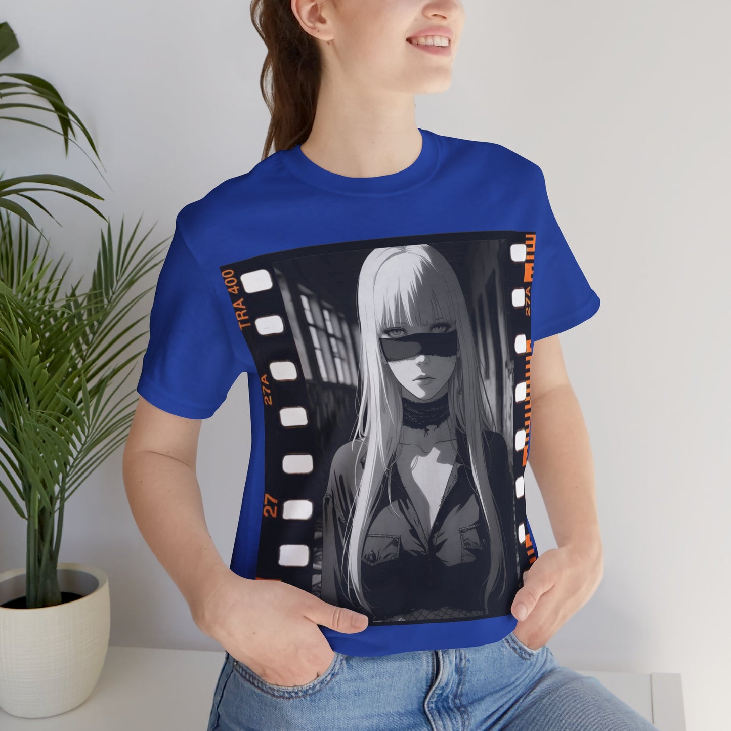Vintage Style Unisex Jersey Tee with Edgy Filmstrip Design
