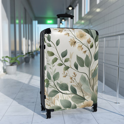 Botanical Print Suitcase for Travel Enthusiasts - Perfect for Vacations & Getaways