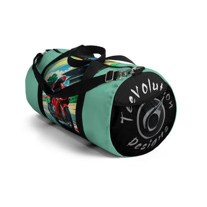 Motorcycle Racer Duffel Bag - Sporty Travel Gym Bag for Bike Enthusiasts
