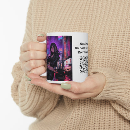 After Glow | HD Graphic | Anime | City | Pretty Girl | Neon Colors | Coffee | Tea | Hot Chocolate | 11oz | White Mug