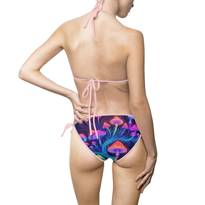 Psychedelic Mushroom Women's Bikini Swimsuit - Vibrant Beach Ready Swimwear
