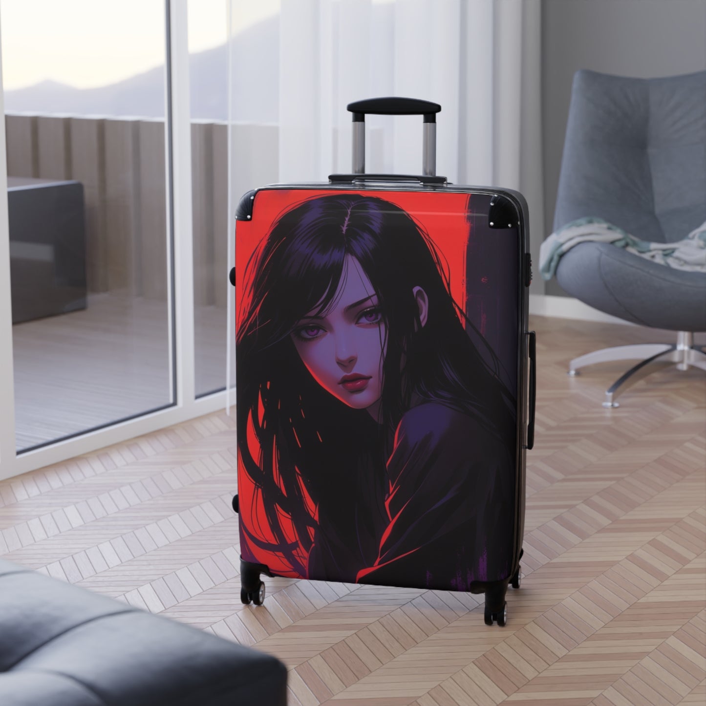 Stylish Anime Suitcase with Bold Artwork