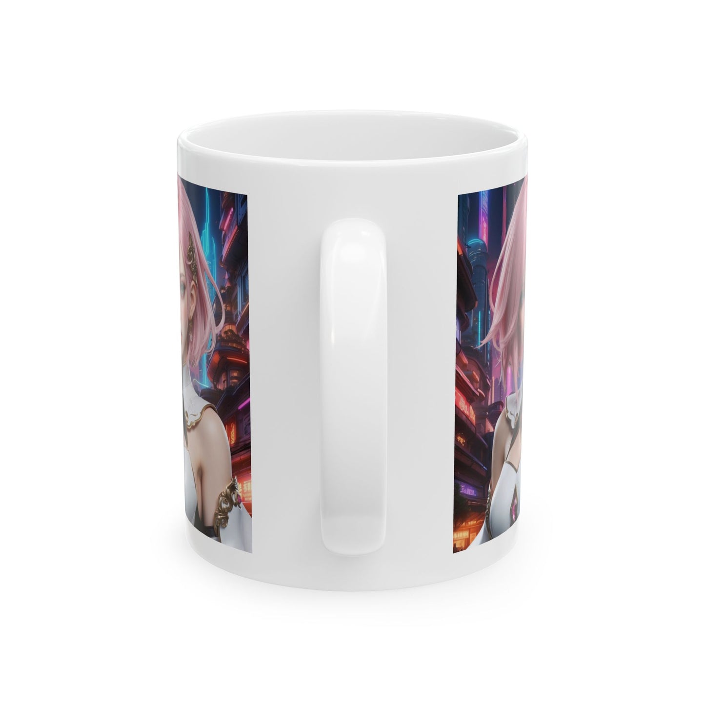 Kawaii Desu | Cute | Anime | CGI | Gamer | Fantasy Girl | Geek Gift | HD Graphics | Weeb | Waifu | Coffee | Tea | Hot Chocolate | Ceramic Mug | 11oz
