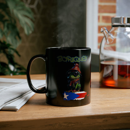 Bori Coqui | Puerto Rican Gift | HD | Boriquen | Coffee | Tea | Hot Chocolate | 11oz | Black Mug