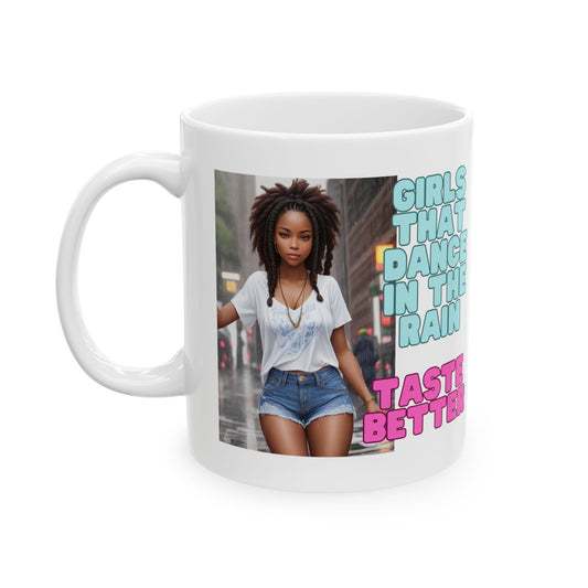 Rain Girl | Afrocentric | HD Graphic | Beautiful | Fantasy Girl | Nature Lovers | Coffee | Tea | Hot Chocolate | Ceramic Mug | 11oz