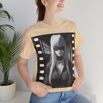 Vintage Style Unisex Jersey Tee with Edgy Filmstrip Design