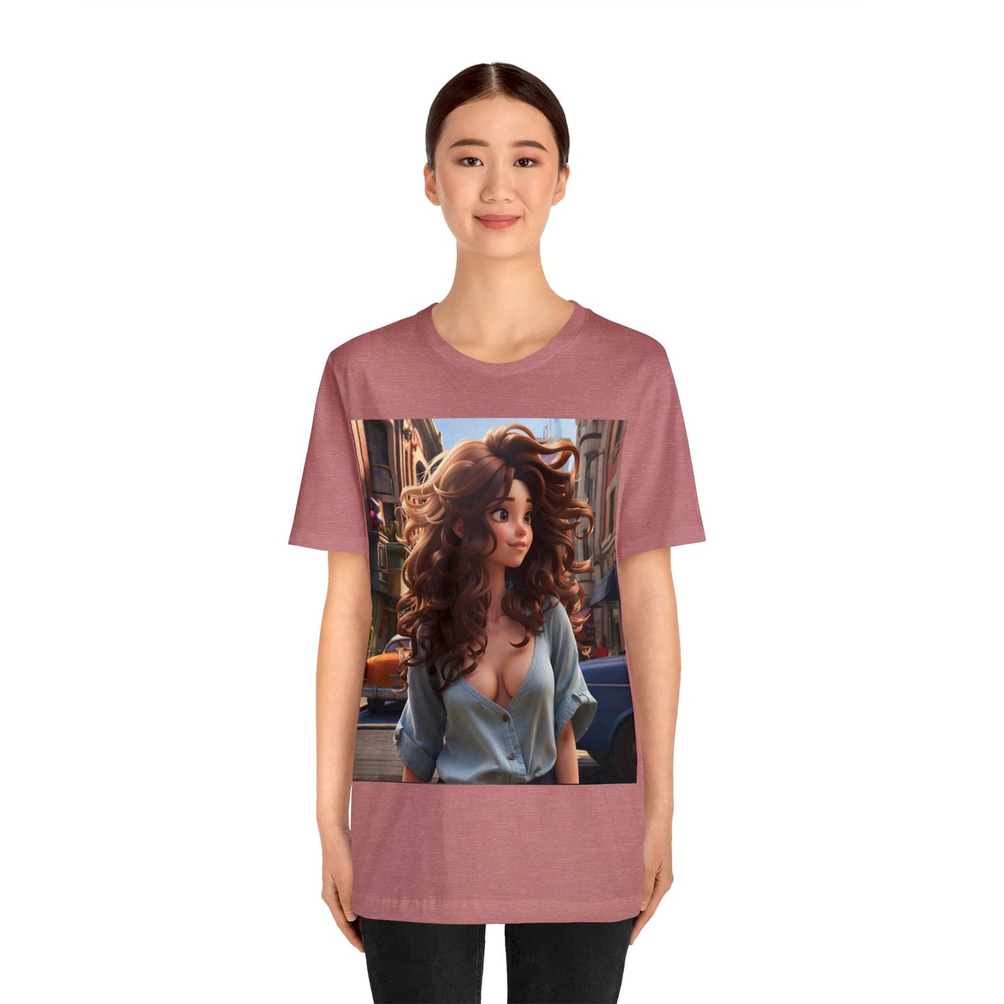 City Girl In A Digital World | Pixar Style Animation | Dream Girl | HD Graphic | Girl Power | Unisex | Men's | Women's | Tee | T-Shirt